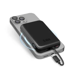 Powerbank da 5000 mAh con cavetto integrato USB-C compatibile ricarica MagSafe