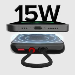 Powerbank da 5000 mAh con cavetto integrato USB-C compatibile ricarica MagSafe