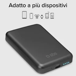 Powerbank magnetico wireless da 5000 mAh con grafene
