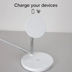 Stazione ricarica wireless 2 in 1 per iPhone, Android, AirPods, auricolari TWS