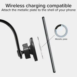 Supporto auto a ventosa per smartphone con ricarica wireless