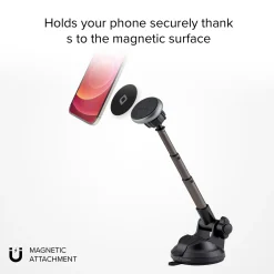 Supporto auto magnetico per telefono con asta telescopica e fissaggio a ventosa