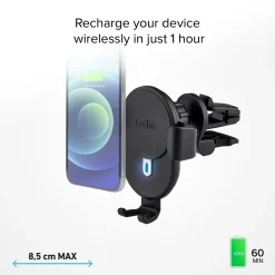 Supporto auto per telefono con ricarica rapida Wireless e meccanismo a gravità