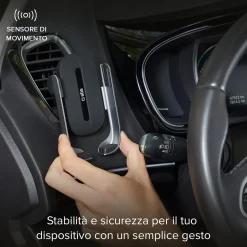 Supporto auto per telefono con ricarica rapida Wireless e chiusura automatica