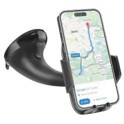 Supporto auto per telefono con ricarica rapida Wireless e ventosa