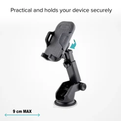 Supporto auto per telefono con asta telescopica e fissaggio a ventosa