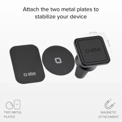 Supporto auto quadrato magnetico per telefono con fissaggio a clip