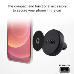 Supporto auto rotondo magnetico per telefono con fissaggio a clip