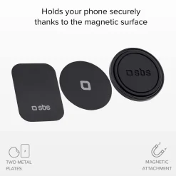 Supporto auto rotondo magnetico per telefono con base adesiva