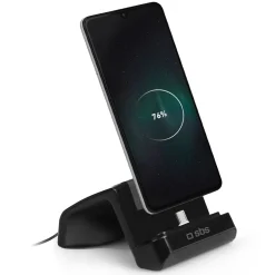 Supporto da tavolo con funzione di ricarica per smartphone