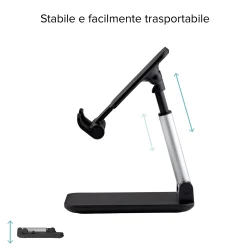 Supporto da tavolo pieghevole per smartphone e tablet