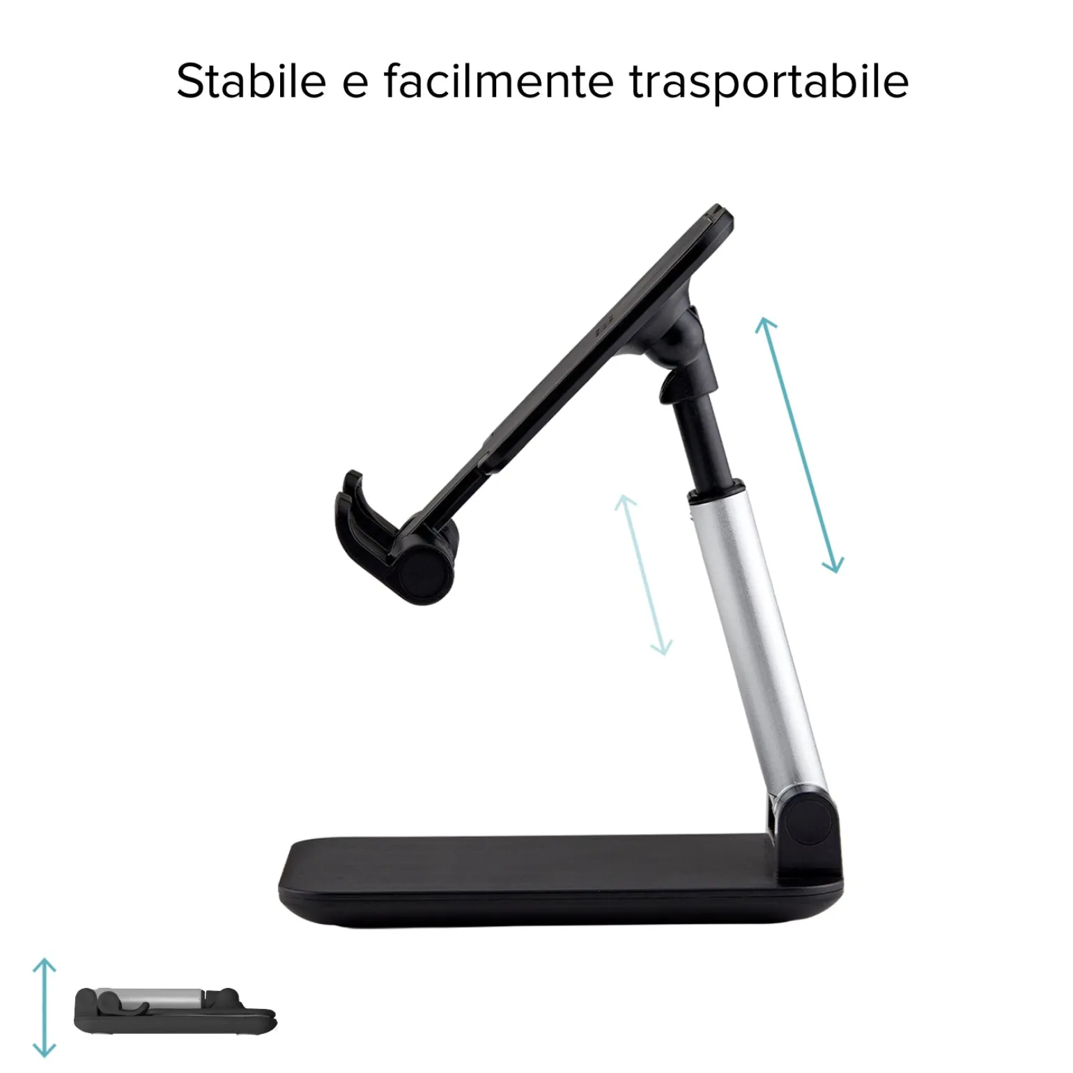 Supporto da tavolo pieghevole per smartphone e tablet