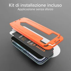 Vetrino ultraresistente per iPhone 16 Pro Max con tecnologia D3O con applicatore